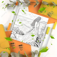 Mindfulness Painting Coloring Book with Story Props for Adults