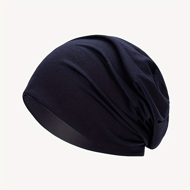 2pcs Solid Thin Headgear Hat European American Autumn Winter Warm Cap