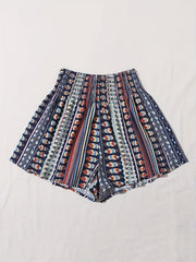  Southwestern Print Elastic Shorts