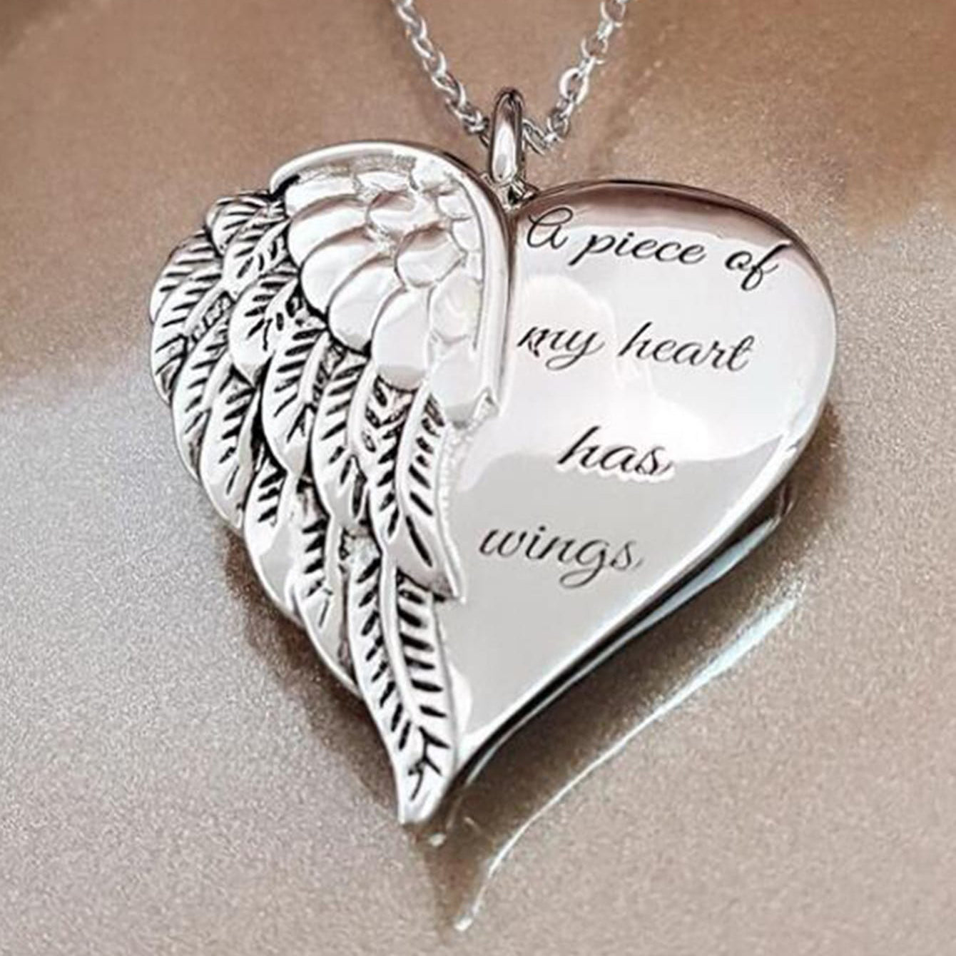 Feather Heart Letter Heart Necklace Women's Fine Jewelry
