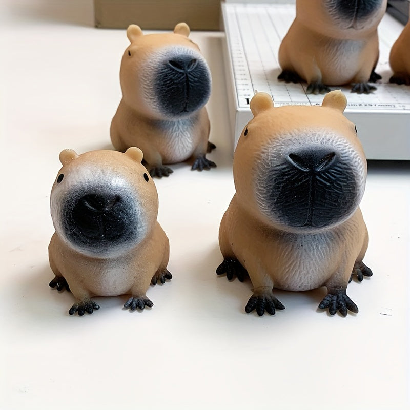 Realistic Capybara Squeeze Toy Light Brown Plastic