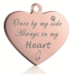 Custom Heart Shaped Silver Dog ID Tag Personalized Cat Collar Pendant
