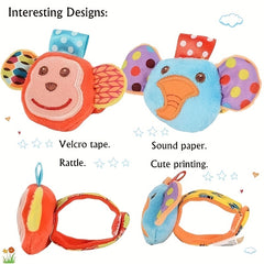 Baby Wrist Rattle and Foot Socks - Cartoon Newborn Gift Boy Girl