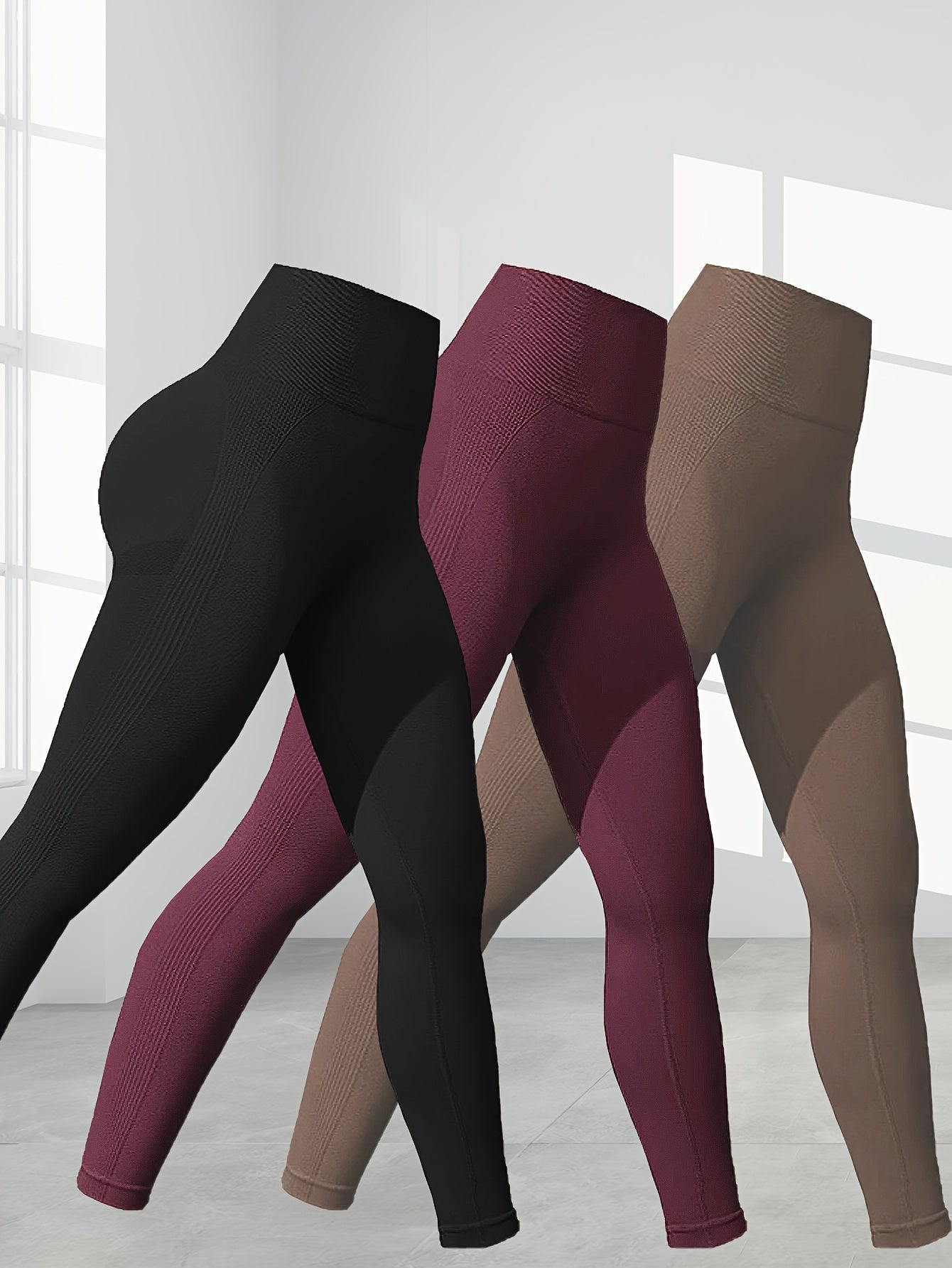 3pcs Butt Lifting High Stretch Yoga Pants Fitness Leggings