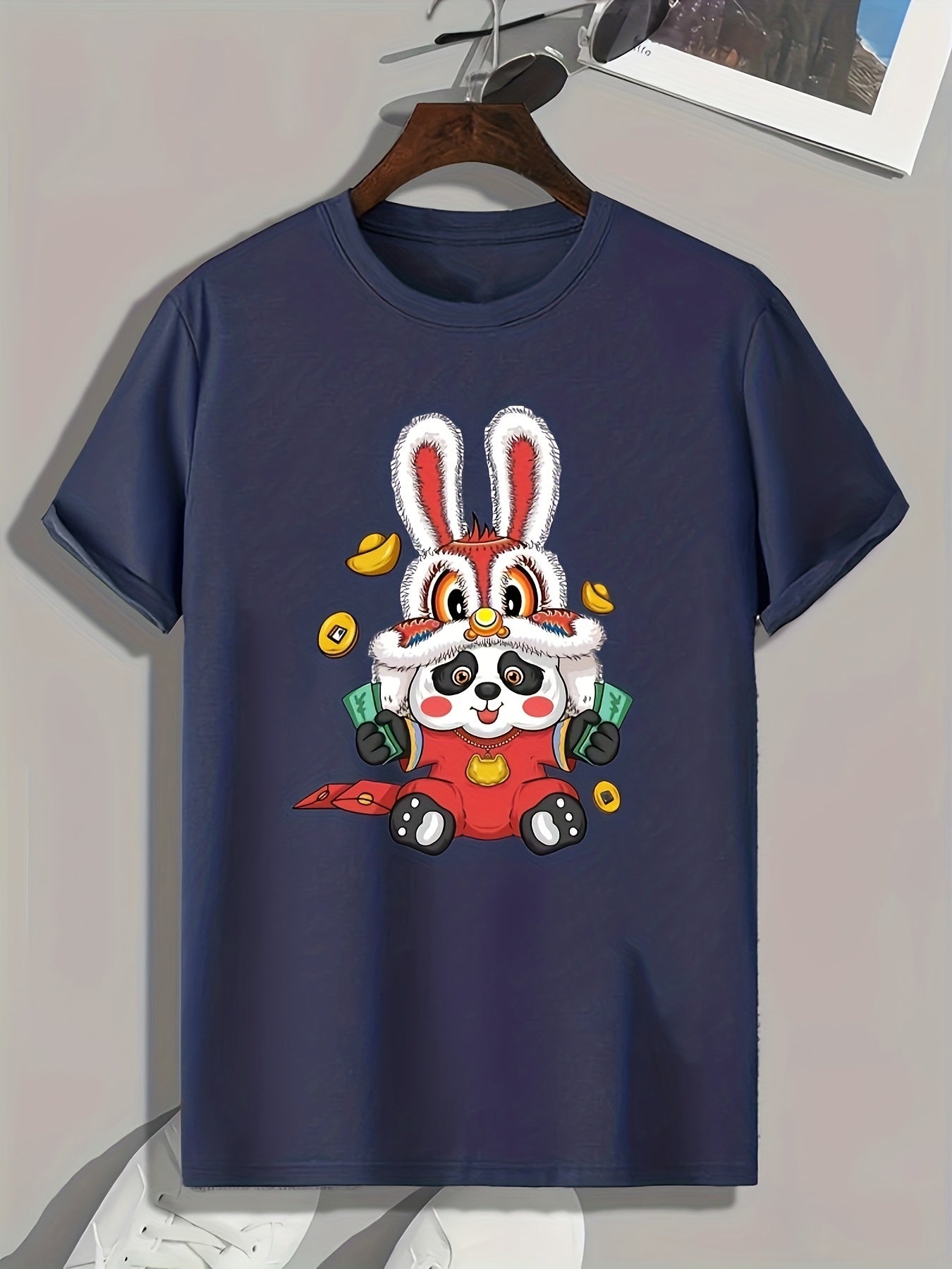 Panda Print Men's Graphic T shirt Casual Comfy Tees For Summer
