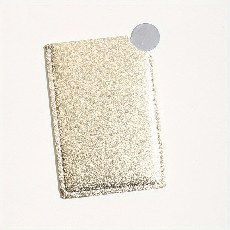 Portable Stainless Steel Makeup Mirror with Sleeve, Travel Vanity Mirror