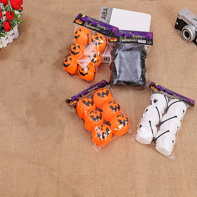 6pcs Halloween Smiley Pumpkin Bucket for Party Venue Props