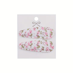 2pcs Embroidered Flower Hair Clips Sweet Hair Accessories