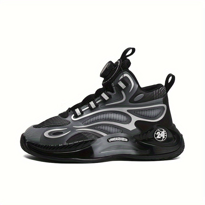 Boy's Comfy Basketball Shoes Non Slip Sneakers With Rotating Buckle
