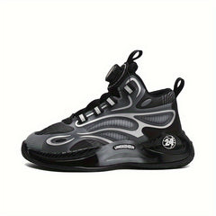 Boy's Comfy Basketball Shoes Non Slip Sneakers With Rotating Buckle