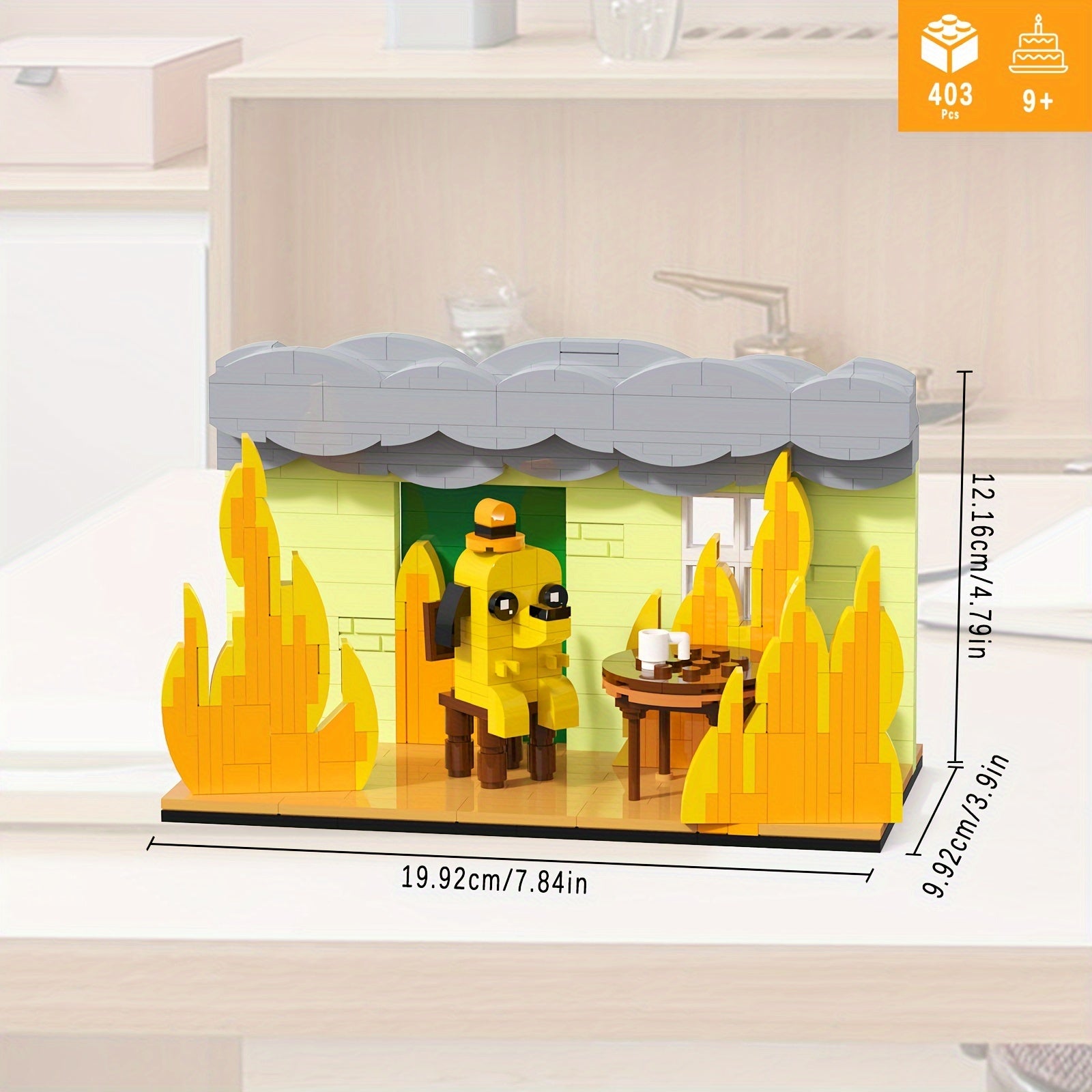 Funny Puppy in Fire Scene Building Blocks Toy