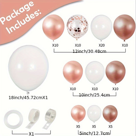 Rose Golden Balloon Arch Kit 96pcs For Birthday Wedding Party