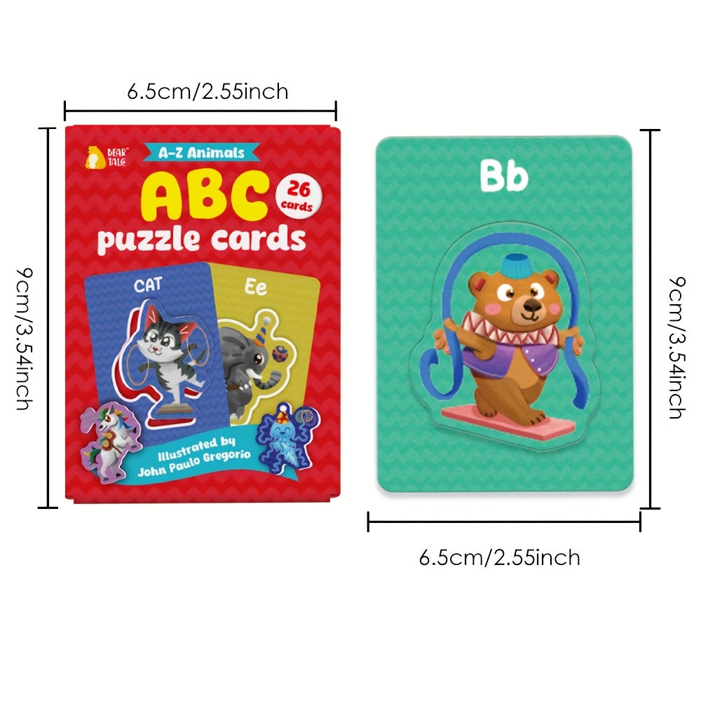 26pcs Alphabet Word Learning Card Educational Jigsaw Puzzle Set for Kids