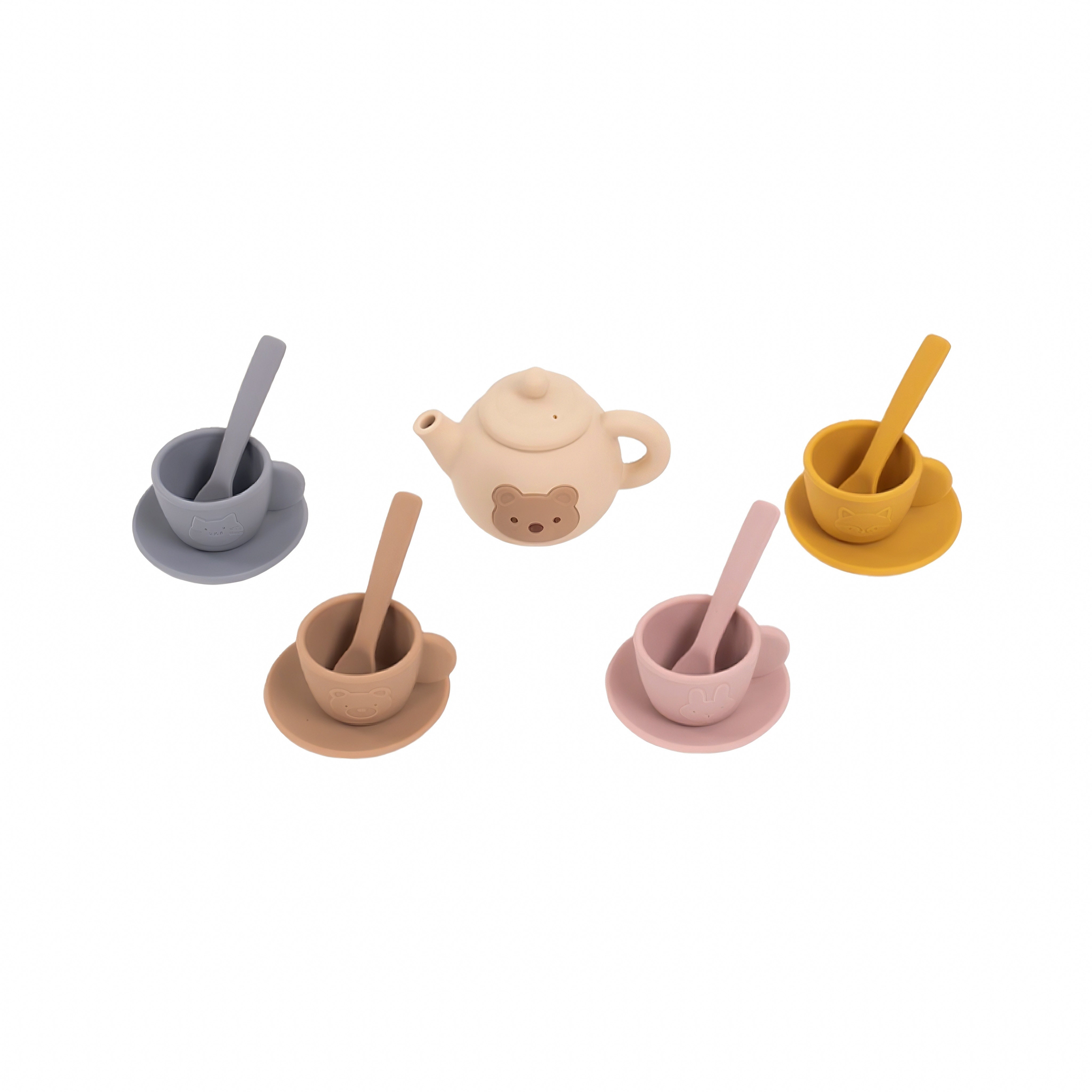 Kids Silicone Tea Party Set Pretend Play Kitchen Toy