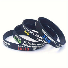 4pcs Greek Quotes Silicone Bracelet
