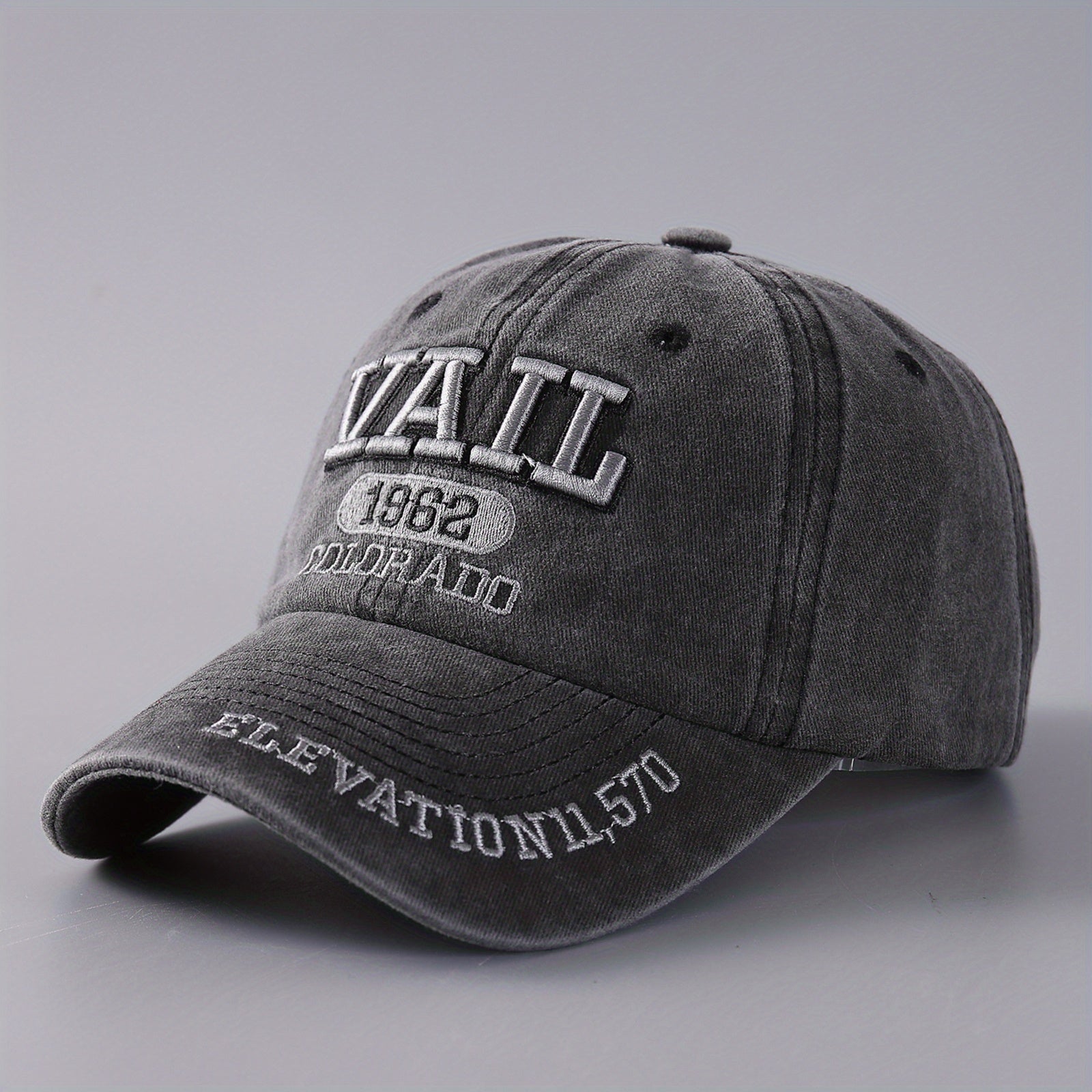3D Embroidery Letter Baseball Cap Denim Retro Duck Tongue Cap
