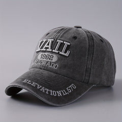 3D Embroidery Letter Baseball Cap Denim Retro Duck Tongue Cap