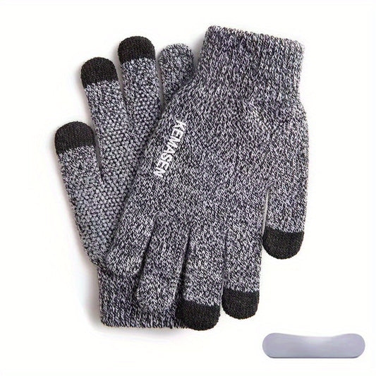 Non Slip Touch Screen Warm Knitted Windproof Cycling Full Finger Glove
