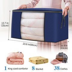 4pcs Non Woven Fabric Clothes Storage Box Large Capacity Basket