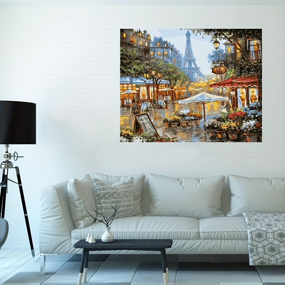 Paris Streetscape Canvas Painting Wall Art Picture for Home Decor