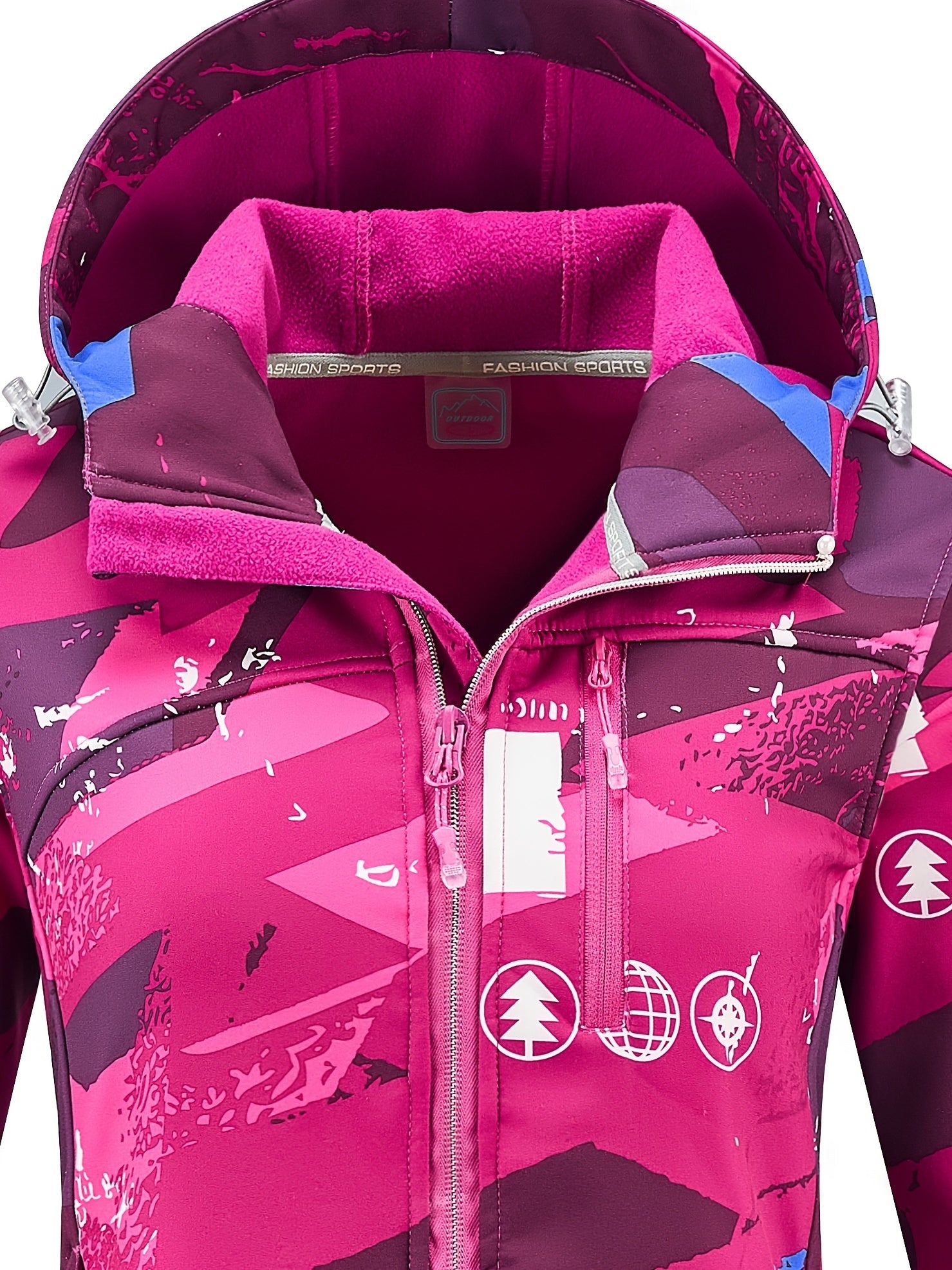 Outdoor Soft Shell Hooded Jacket - Waterproof, Windproof, Fleece Lined