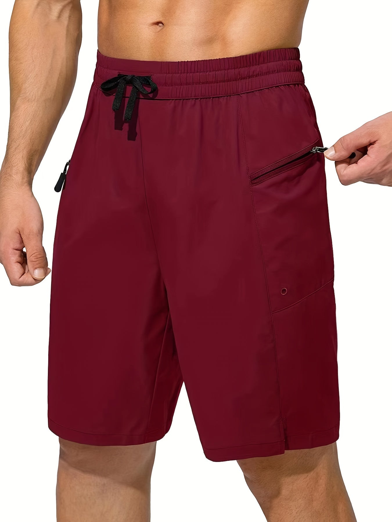 Men's Zip Pocket Swim Trunks Quick Dry UV Protection Beach Shorts