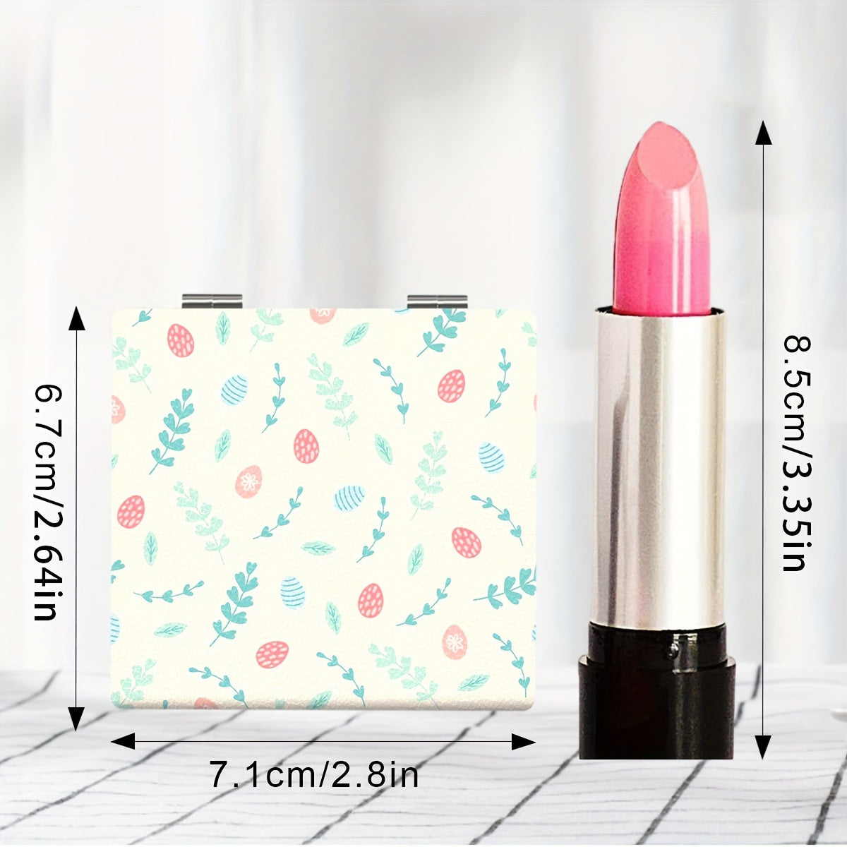 Floral Compact Mirror Portable for On the Go Touch Ups