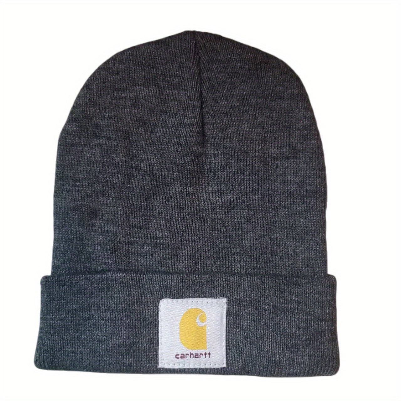 Men's Grey Knit Cuffed Beanie Hat