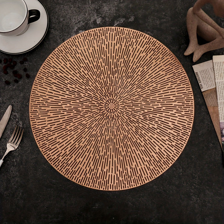 Golden Eye Of Heaven Pattern Placemats - Set of 6 - Round Hollow Design