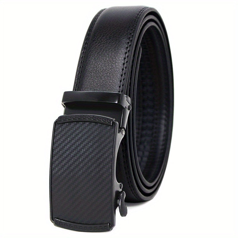 Men's Automatic Buckle PU Leather Belt for Business Suit