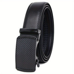 Men's Automatic Buckle PU Leather Belt for Business Suit