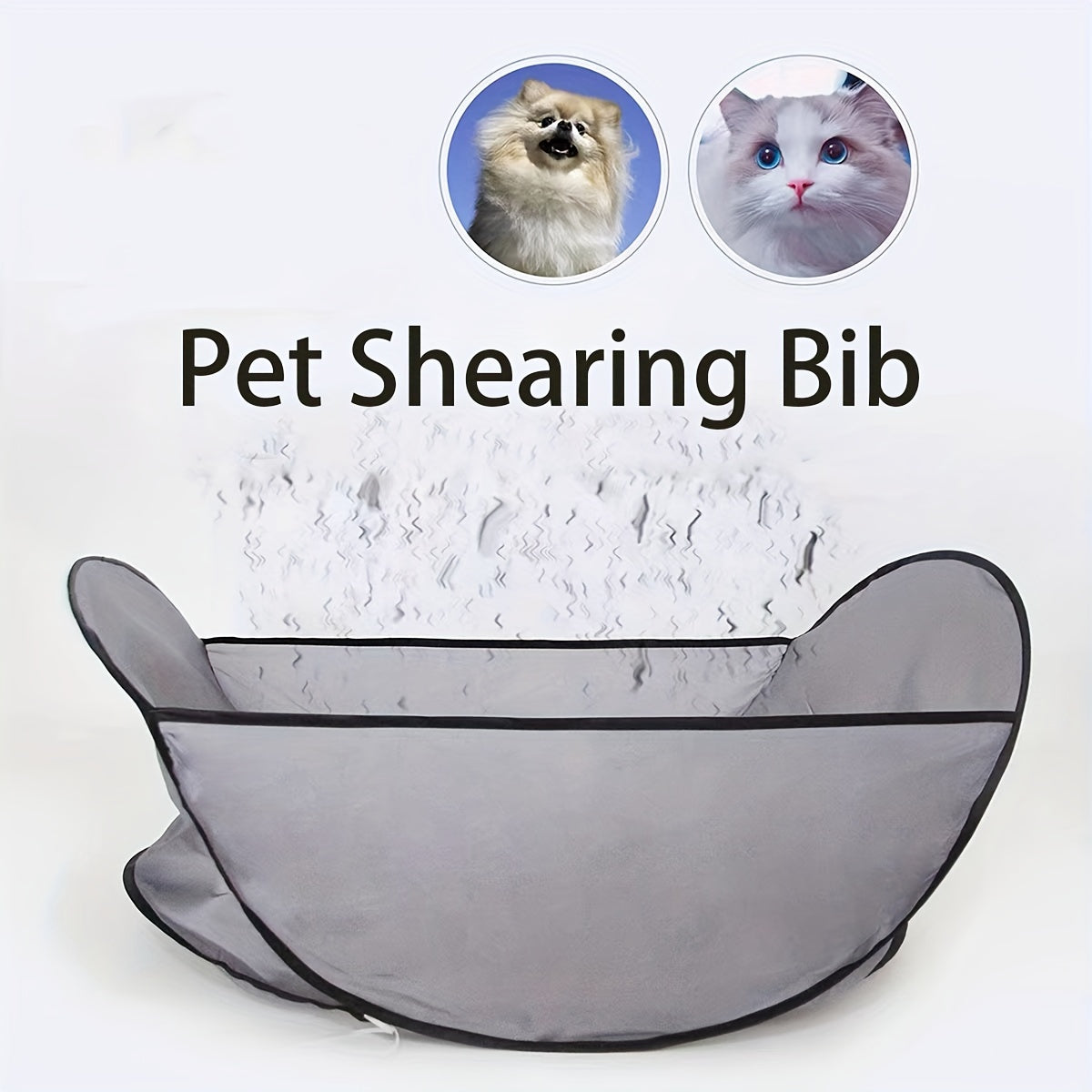 Pet Grooming Hair Cutting Bib for Dogs and Cats