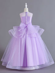 Girls Ruffled Mesh Embroidered Princess Dress Sleeveless Dress