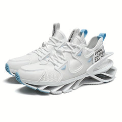 Men's Breathable Gradient Mesh Lace-up Blade Sneakers