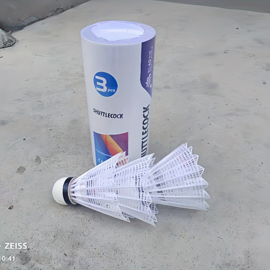 3pcs Nylon Badminton Shuttlecocks for Training - Durable Windproof Replacement