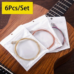 6 Pcs Acoustic Guitar Strings Set of 6 Steel Replacement High Accessories