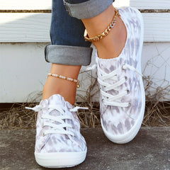 Women's Tie Dye Canvas Low Top Lace-Up Casual Shoes