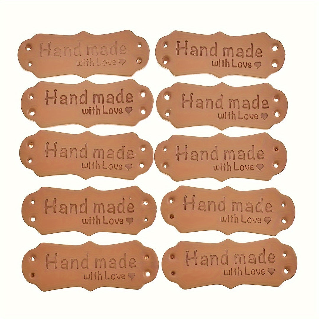 50 Pack Synthetic Leather Labels - DIY Knitting & Sewing Crafts