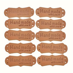 50 Pack Synthetic Leather Labels - DIY Knitting & Sewing Crafts