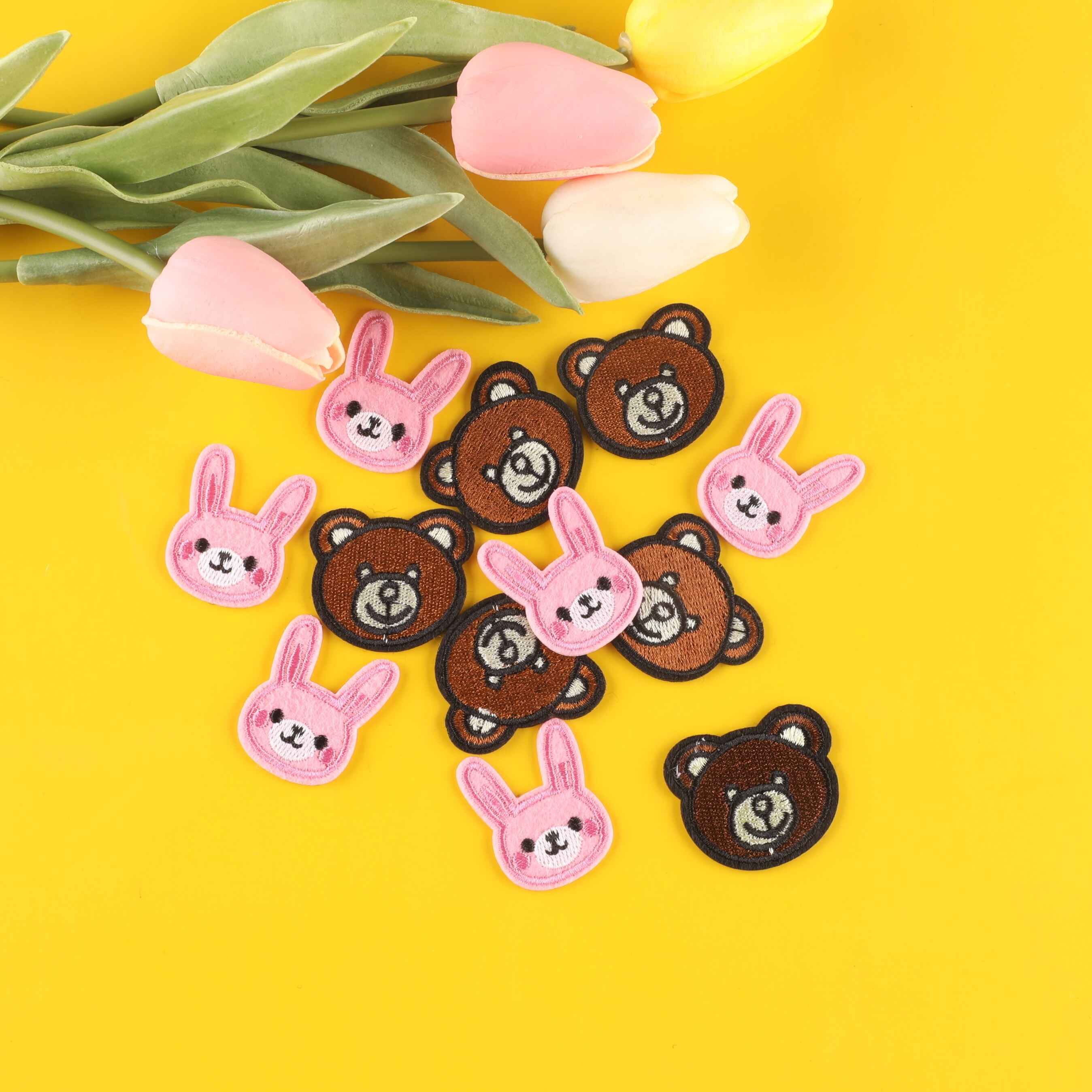 10pcs Bear & Rabbit Embroidery Patches DIY Clothes Accessories