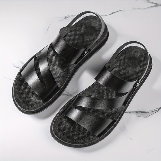 Men's Open Toe Cross Strap Sandals Anti-Skid Rubber Sole