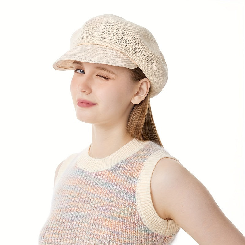 Classic Solid Beret Casual Newsboy Hat Vintage Painter Cap