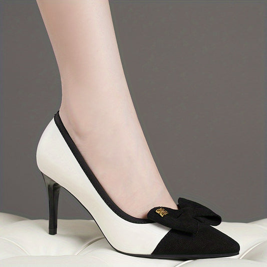Women's Stiletto Heels Pointed Toe Slip On Colorblock Pumps