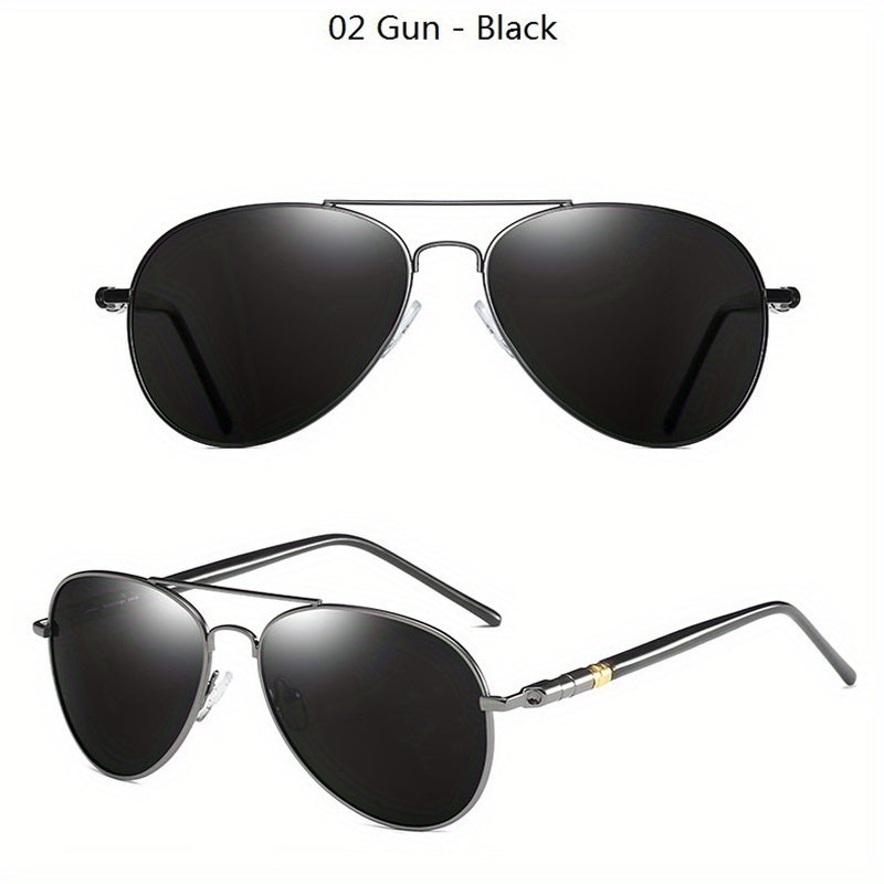 Men's Mixed Alloy Polarized Sunglasses Vintage Pilot Sun Glasses