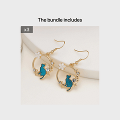 Kitten Geometric Dangle Earrings - Cat Ear Jewelry