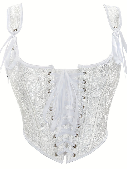 Lace Up Body Shaper Corset Zip Tank Tummy Control
