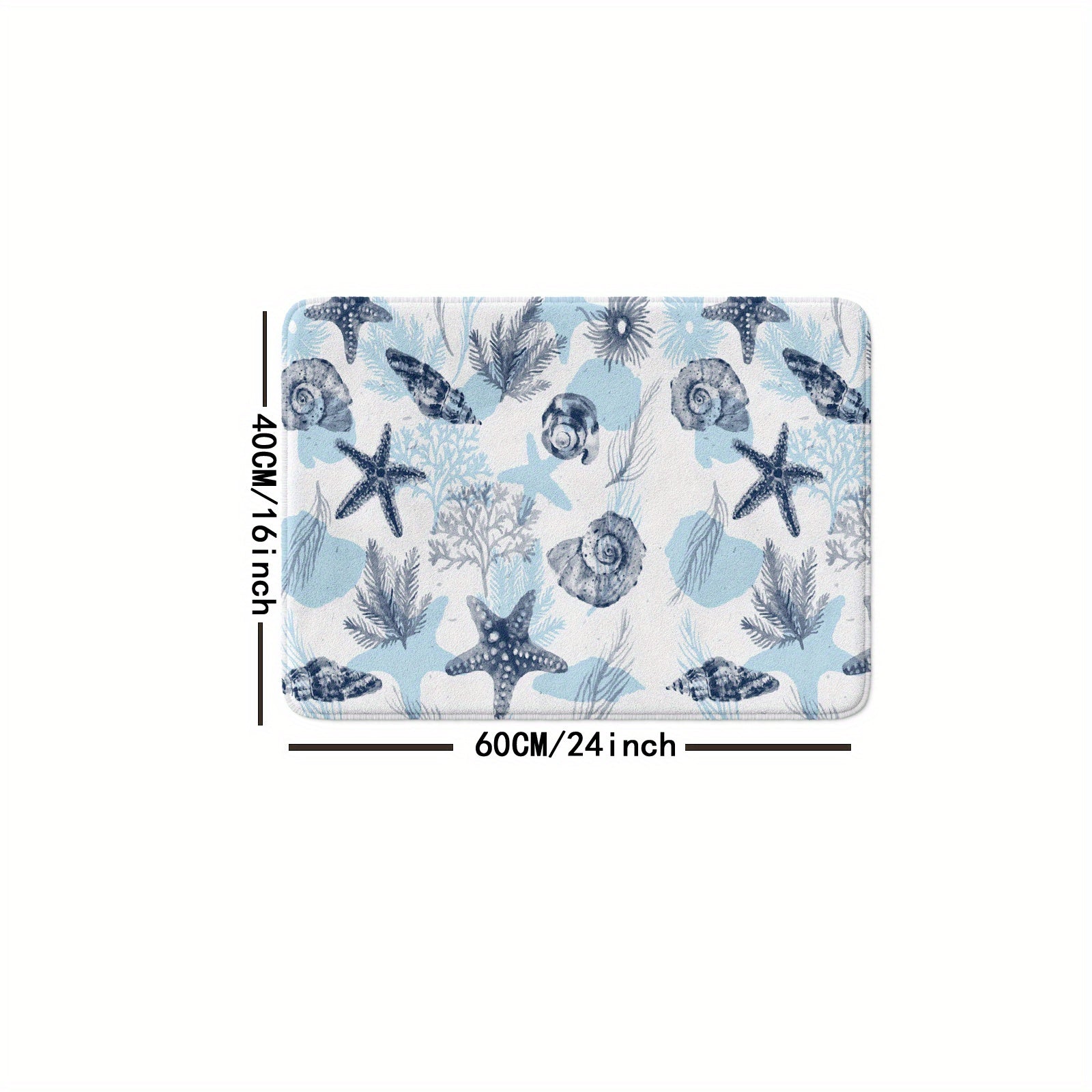 Stylish Non Slip Bathroom Mat Starfish Print Absorbent Anti Skid Floor Pad