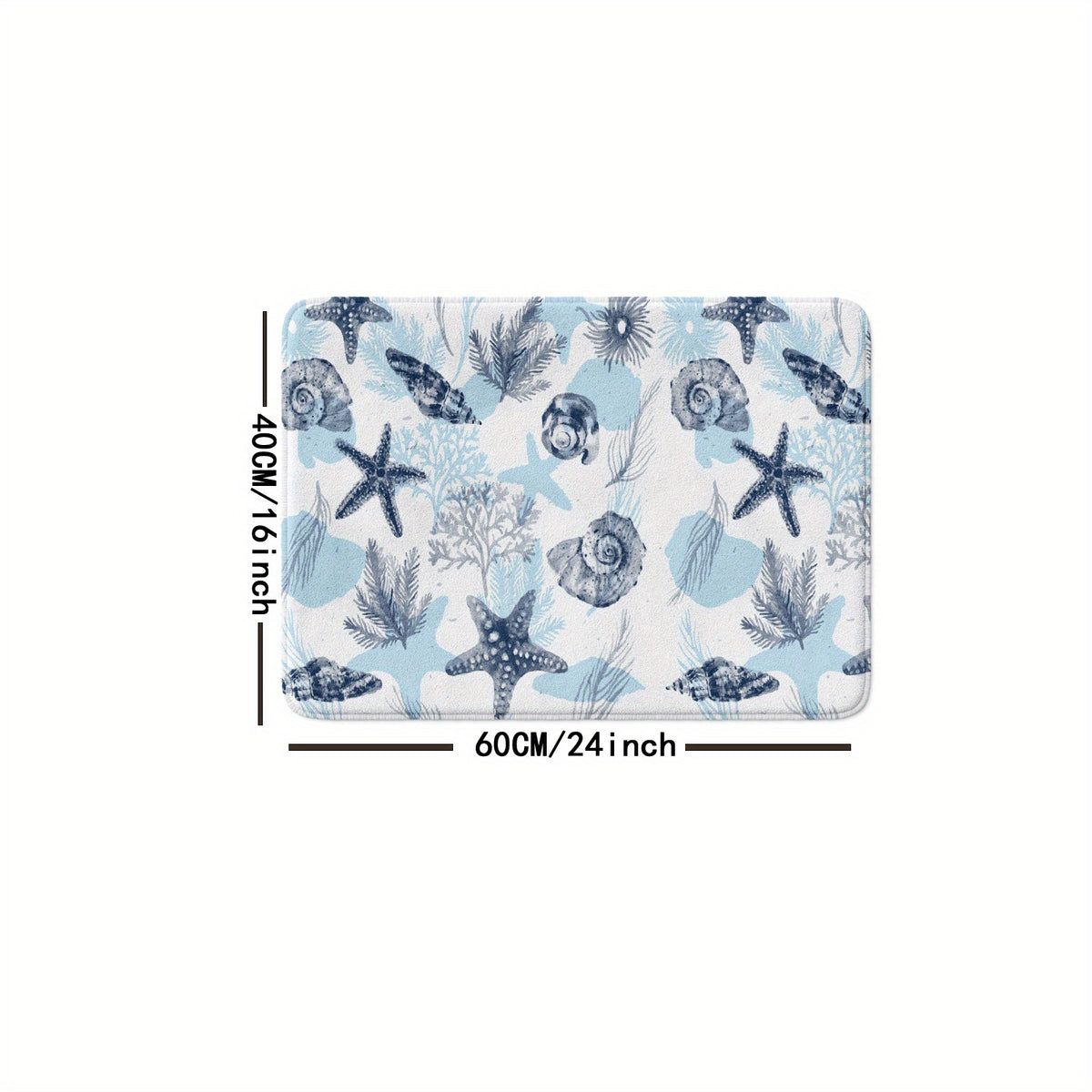 Stylish Non Slip Bathroom Mat Starfish Print Absorbent Anti Skid Floor Pad