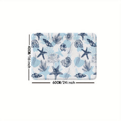 Stylish Non Slip Bathroom Mat Starfish Print Absorbent Anti Skid Floor Pad