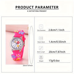 Kids Plastic Flower Pattern Watch